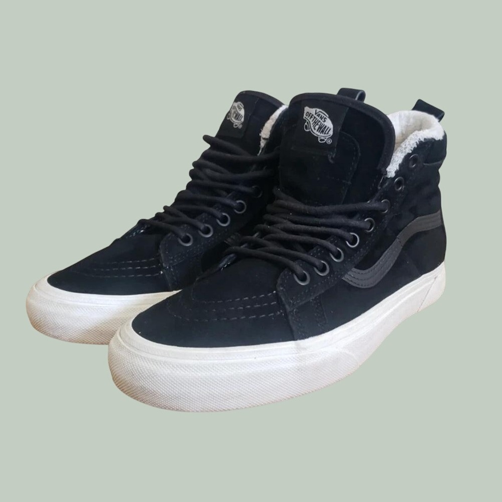 Vans MTE Sk8-Hi Top Black Suede Boots Fur Lined Women's 9/Men's 7 NEW UNISEX